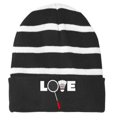 Badminton LOVE Striped Beanie with Solid Band