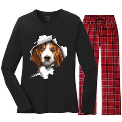 Beagle Lover Beagle Puppy Beagle Owner Beagle Women's Long Sleeve Flannel Pajama Set 