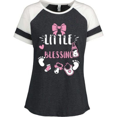 Baby: Little Blessing Cute Gift Sayings Gift Enza Ladies Jersey Colorblock Tee