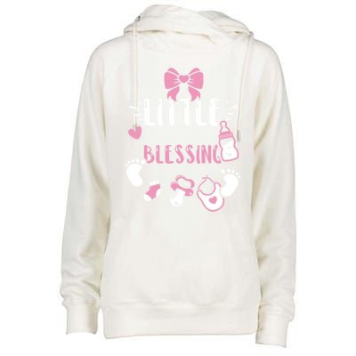 Baby: Little Blessing Cute Gift Sayings Gift Womens Funnel Neck Pullover Hood