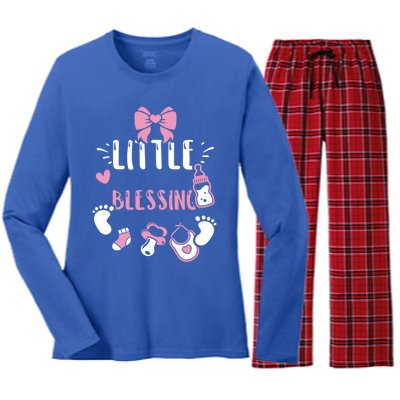 Baby: Little Blessing Cute Gift Sayings Gift Women's Long Sleeve Flannel Pajama Set 