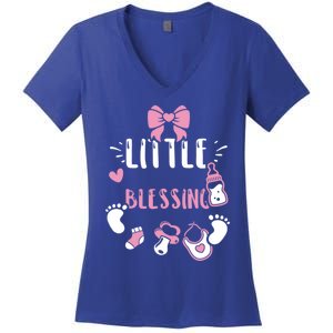 Baby: Little Blessing Cute Gift Sayings Gift Women's V-Neck T-Shirt