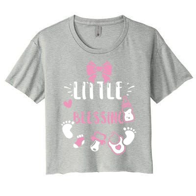 Baby: Little Blessing Cute Gift Sayings Gift Women's Crop Top Tee