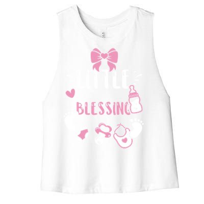 Baby: Little Blessing Cute Gift Sayings Gift Women's Racerback Cropped Tank