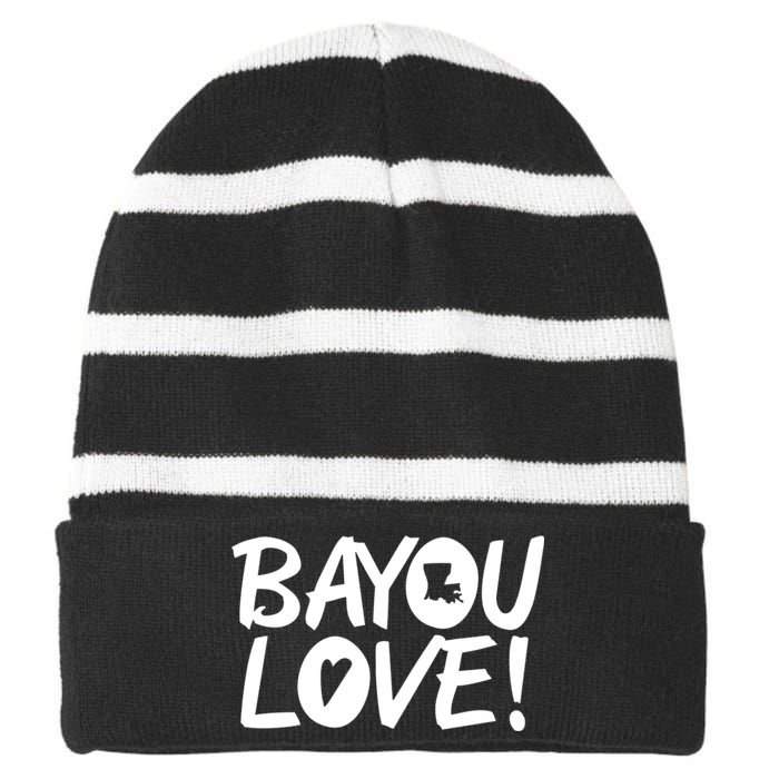 Bayou Love Striped Beanie with Solid Band