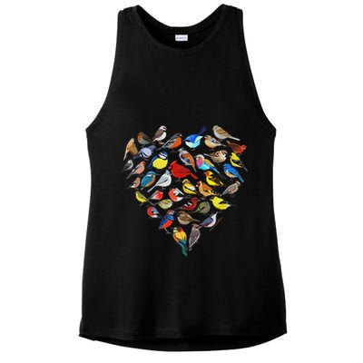 Birds Love Bird Watching Birder Nerd Wildlife Birdwatcher Ladies PosiCharge Tri-Blend Wicking Tank