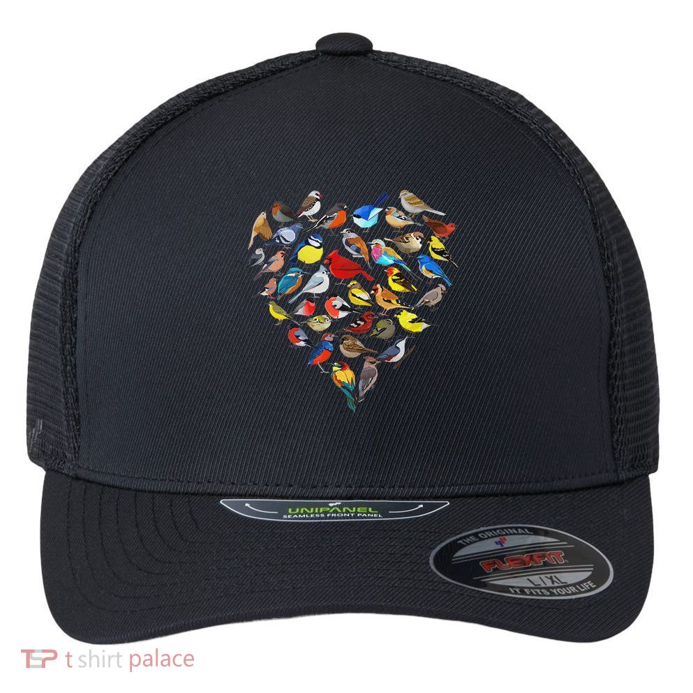 Birds Love Bird Watching Birder Nerd Wildlife Birdwatcher Flexfit Unipanel Trucker Cap