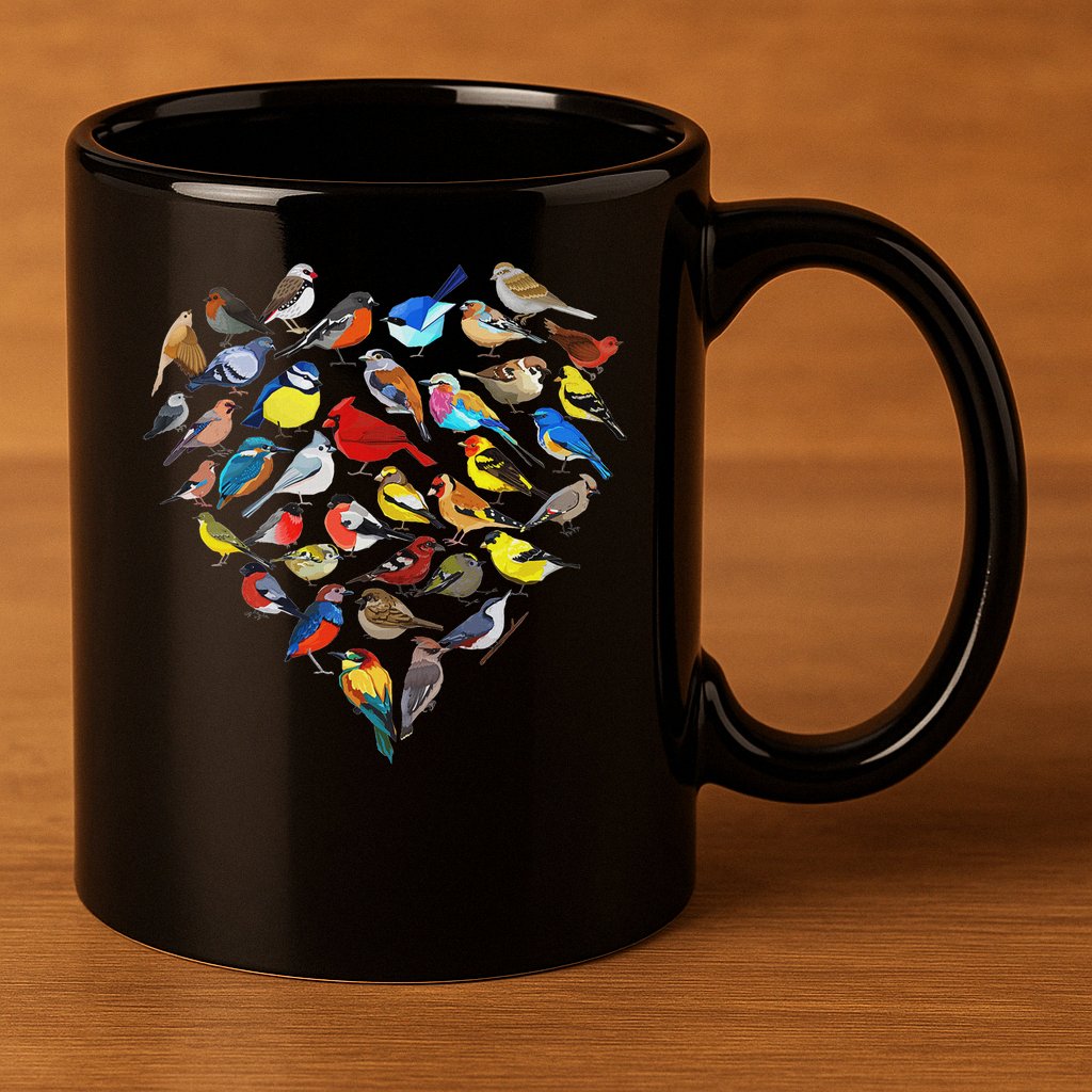 Birds Love Bird Watching Birder Nerd Wildlife Birdwatcher 11oz C Handle Ceramic Mug