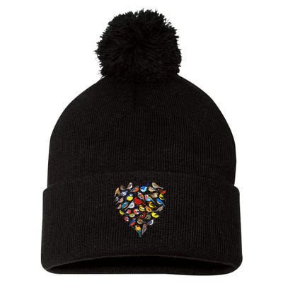 Birds Love Bird Watching Birder Nerd Wildlife Birdwatcher Pom Pom 12in Knit Beanie
