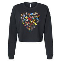 Birds Love Bird Watching Birder Nerd Wildlife Birdwatcher Cropped Pullover Crew