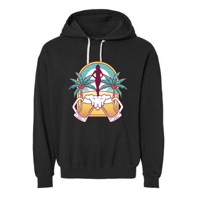 Beer Lover Beach Paradise Garment-Dyed Fleece Hoodie