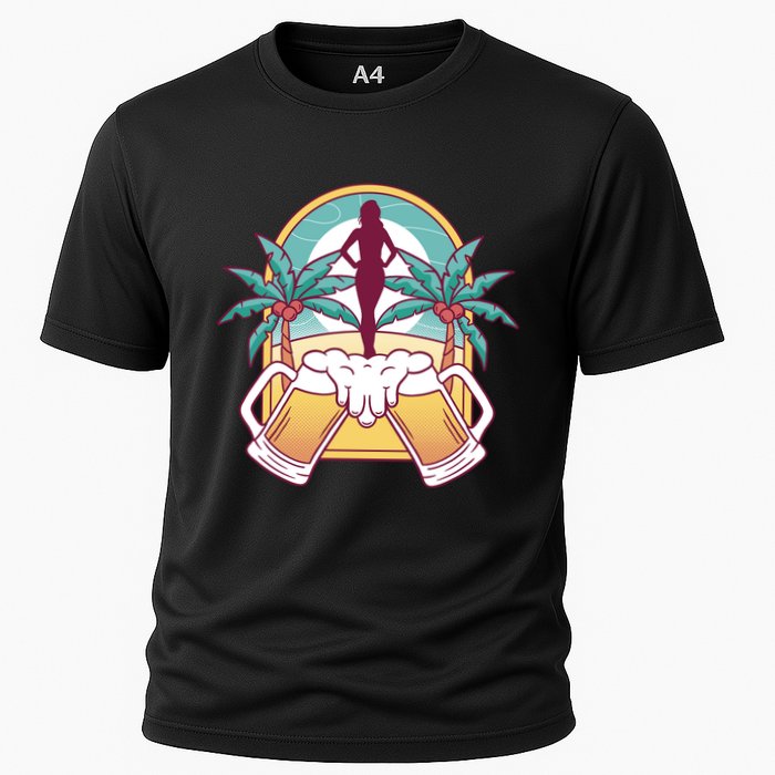 Beer Lover Beach Paradise Cooling Performance Crew T-Shirt