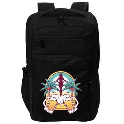 Beer Lover Beach Paradise Impact Tech Backpack