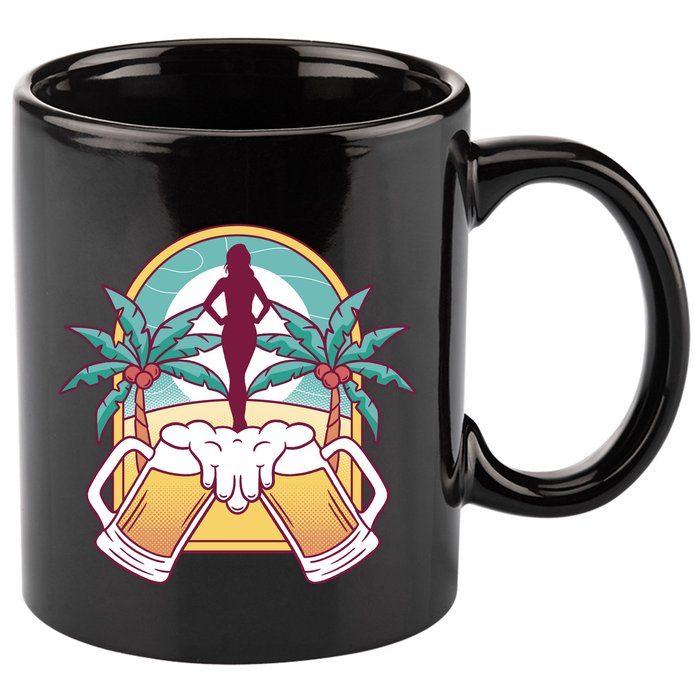Beer Lover Beach Paradise 11oz C Handle Ceramic Mug