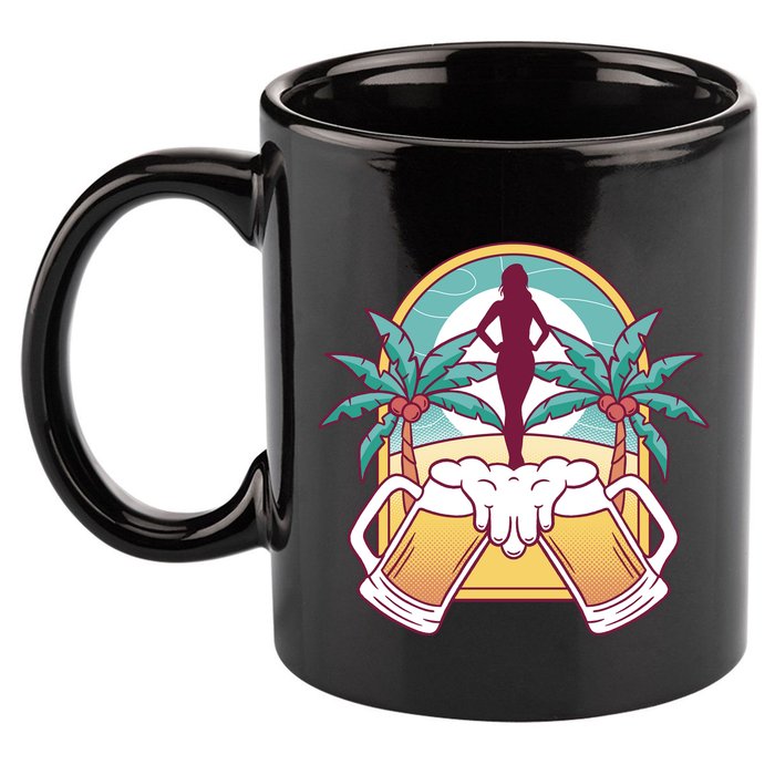 Beer Lover Beach Paradise 11oz C Handle Ceramic Mug