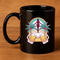Beer Lover Beach Paradise 11oz C Handle Ceramic Mug