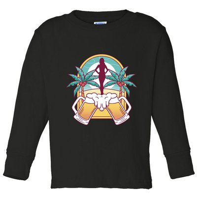 Beer Lover Beach Paradise Toddler Long Sleeve Shirt