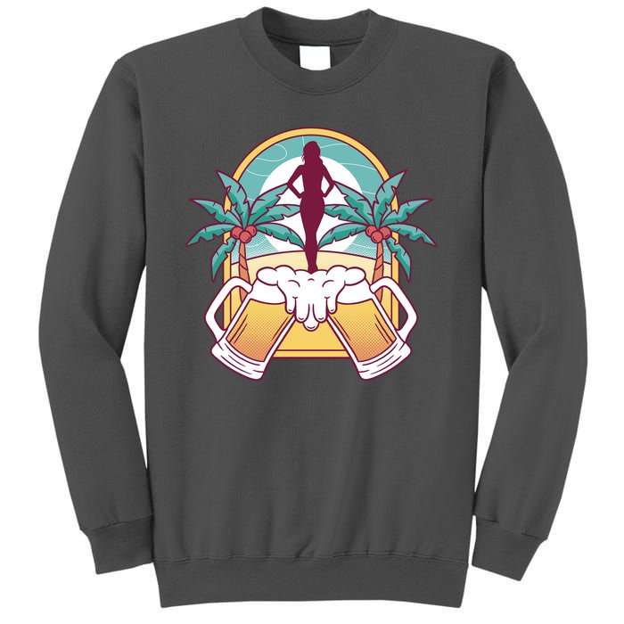 Beer Lover Beach Paradise Tall Sweatshirt