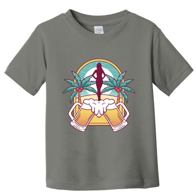 Beer Lover Beach Paradise Toddler T-Shirt