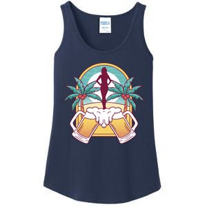 Beer Lover Beach Paradise Ladies Essential Tank