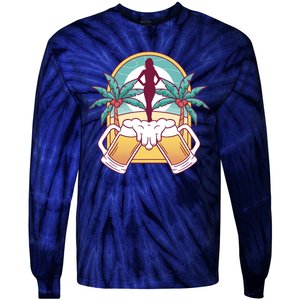 Beer Lover Beach Paradise Tie-Dye Long Sleeve Shirt