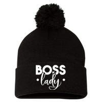 Boss Lady Pom Pom 12in Knit Beanie