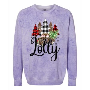 Blessed Lolly Christmas Truck Grandma Gift Colorblast Crewneck Sweatshirt