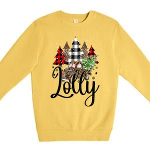 Blessed Lolly Christmas Truck Grandma Gift Premium Crewneck Sweatshirt