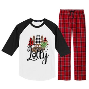 Blessed Lolly Christmas Truck Grandma Gift Raglan Sleeve Pajama Set