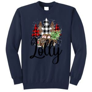 Blessed Lolly Christmas Truck Grandma Gift Tall Sweatshirt