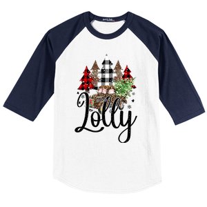 Blessed Lolly Christmas Truck Grandma Gift Baseball Sleeve Shirt