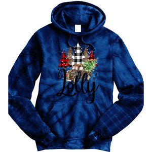 Blessed Lolly Christmas Truck Grandma Gift Tie Dye Hoodie