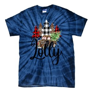 Blessed Lolly Christmas Truck Grandma Gift Tie-Dye T-Shirt