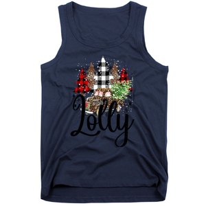 Blessed Lolly Christmas Truck Grandma Gift Tank Top