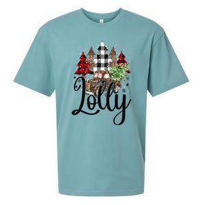 Blessed Lolly Christmas Truck Grandma Gift Sueded Cloud Jersey T-Shirt