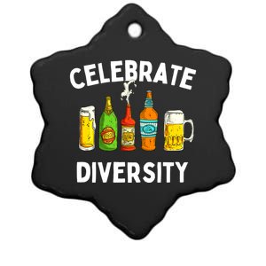 Beer Lovers Celebrate Diversity Funny BeerDrinking Cute Gift Ceramic Star Ornament