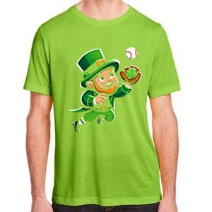 Baseball Leprechauns Catcher Saint PaddyS Shamrock Irish Cool Gift Adult ChromaSoft Performance T-Shirt