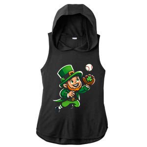 Baseball Leprechauns Catcher Saint PaddyS Shamrock Irish Cool Gift Ladies PosiCharge Tri-Blend Wicking Draft Hoodie Tank