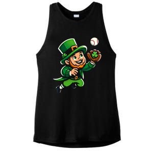 Baseball Leprechauns Catcher Saint PaddyS Shamrock Irish Cool Gift Ladies PosiCharge Tri-Blend Wicking Tank