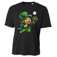 Baseball Leprechauns Catcher Saint PaddyS Shamrock Irish Cool Gift Cooling Performance Crew T-Shirt