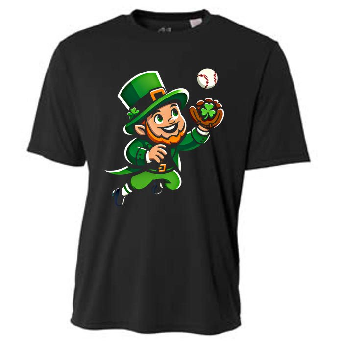 Baseball Leprechauns Catcher Saint PaddyS Shamrock Irish Cool Gift Cooling Performance Crew T-Shirt