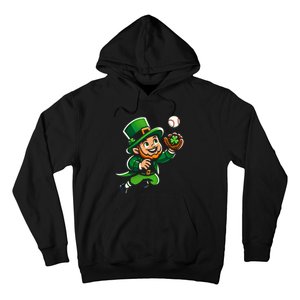 Baseball Leprechauns Catcher Saint PaddyS Shamrock Irish Cool Gift Hoodie