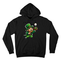 Baseball Leprechauns Catcher Saint PaddyS Shamrock Irish Cool Gift Hoodie