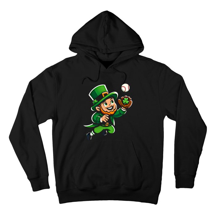 Baseball Leprechauns Catcher Saint PaddyS Shamrock Irish Cool Gift Hoodie