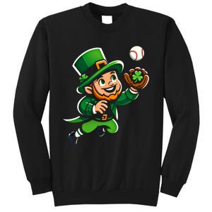 Baseball Leprechauns Catcher Saint PaddyS Shamrock Irish Cool Gift Sweatshirt