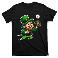 Baseball Leprechauns Catcher Saint PaddyS Shamrock Irish Cool Gift T-Shirt