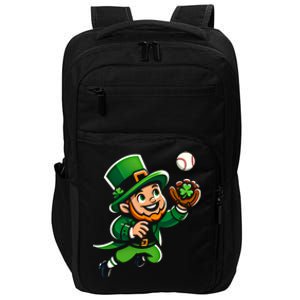 Baseball Leprechauns Catcher Saint PaddyS Shamrock Irish Cool Gift Impact Tech Backpack