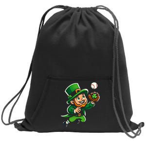 Baseball Leprechauns Catcher Saint PaddyS Shamrock Irish Cool Gift Sweatshirt Cinch Pack Bag