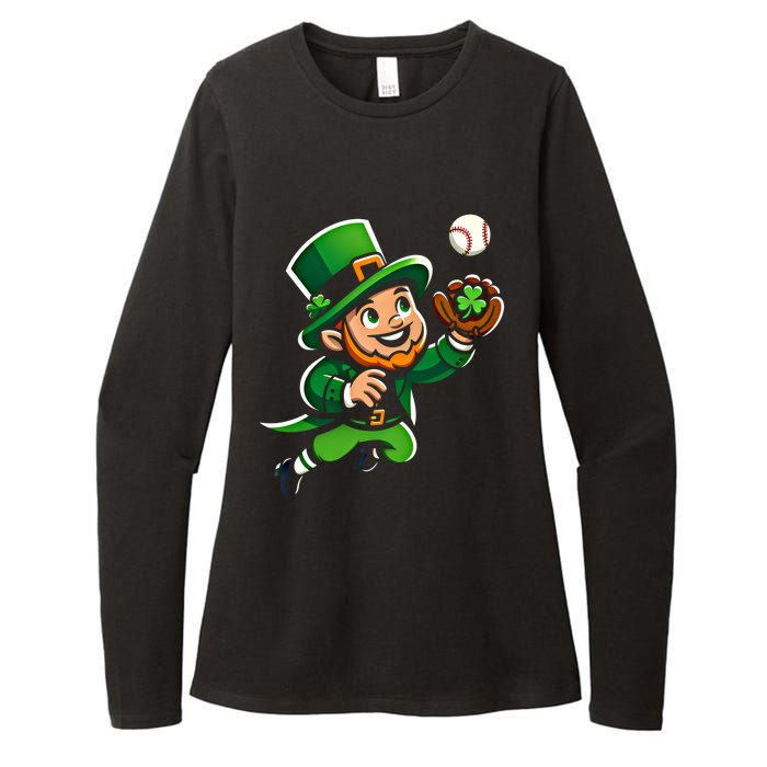 Baseball Leprechauns Catcher Saint PaddyS Shamrock Irish Cool Gift Womens CVC Long Sleeve Shirt