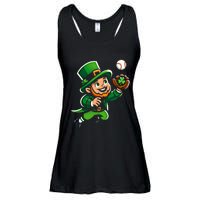 Baseball Leprechauns Catcher Saint PaddyS Shamrock Irish Cool Gift Ladies Essential Flowy Tank